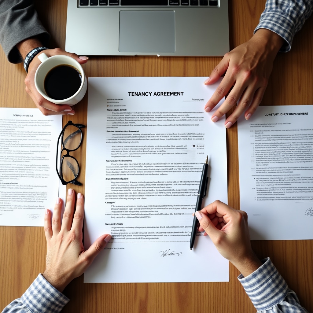 Documents and agreements on table during meeting